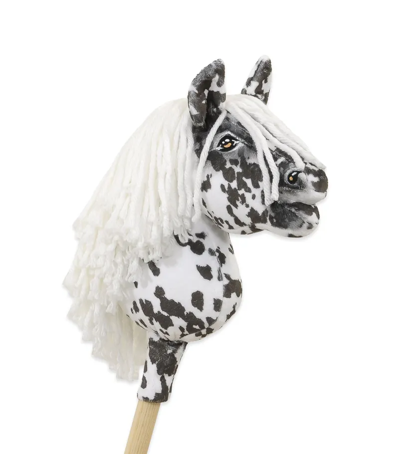 Hobby Horse Mały Koń Na Kiju Premium Tarantowaty TUM-TUM - Biało-Czarny