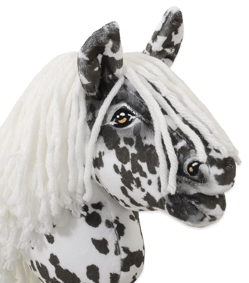 Hobby Horse Mały Koń Na Kiju Premium Tarantowaty TUM-TUM - Biało-Czarny