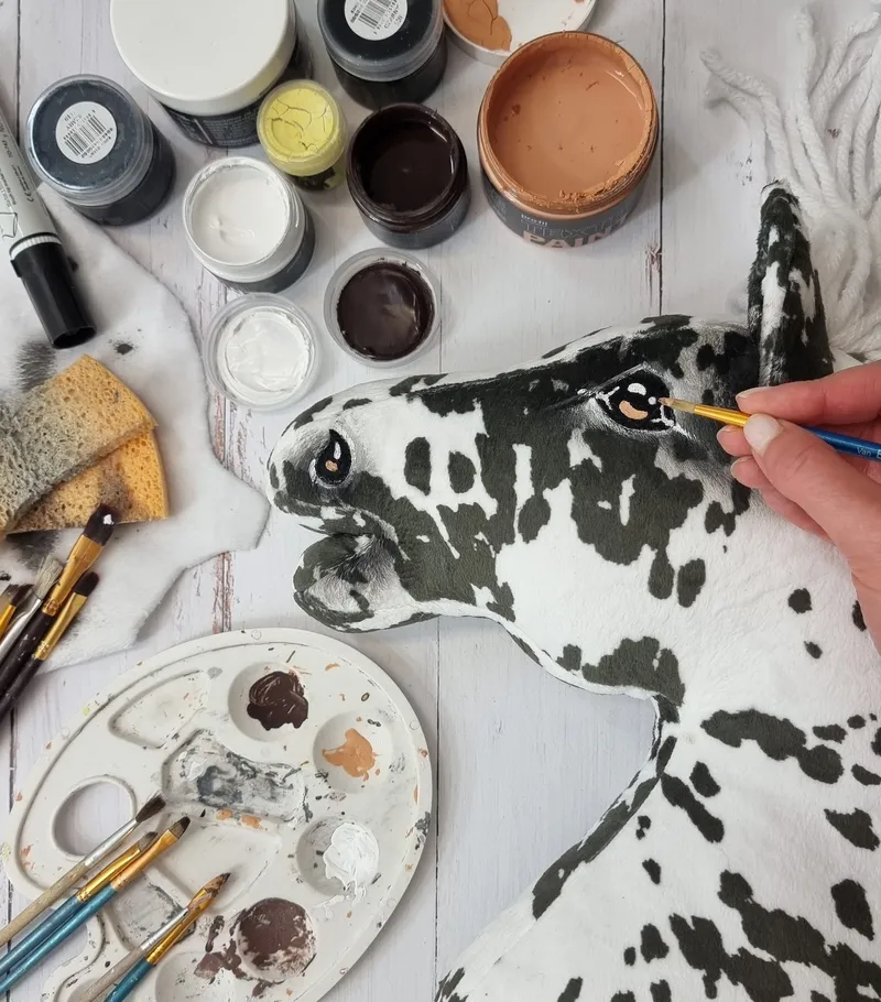 Hobby Horse Duży Koń Na Kiju Premium Tarantowaty TUM-TUM - Biało-Czarny