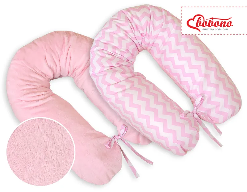 Poduszka Ciążowa Dwustronna Longer- Simple Chevron TUM-TUM - Różowy