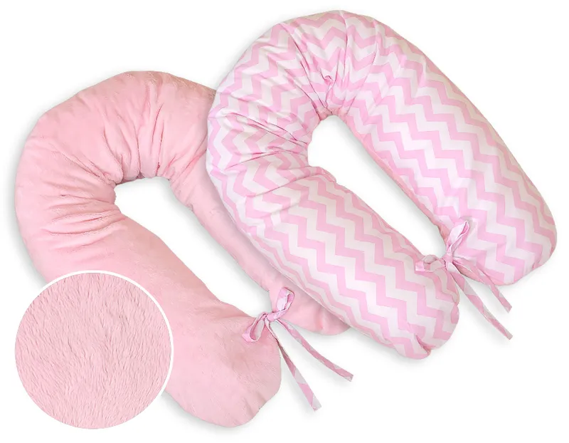 Poduszka Ciążowa Dwustronna Longer- Simple Chevron TUM-TUM - Różowy