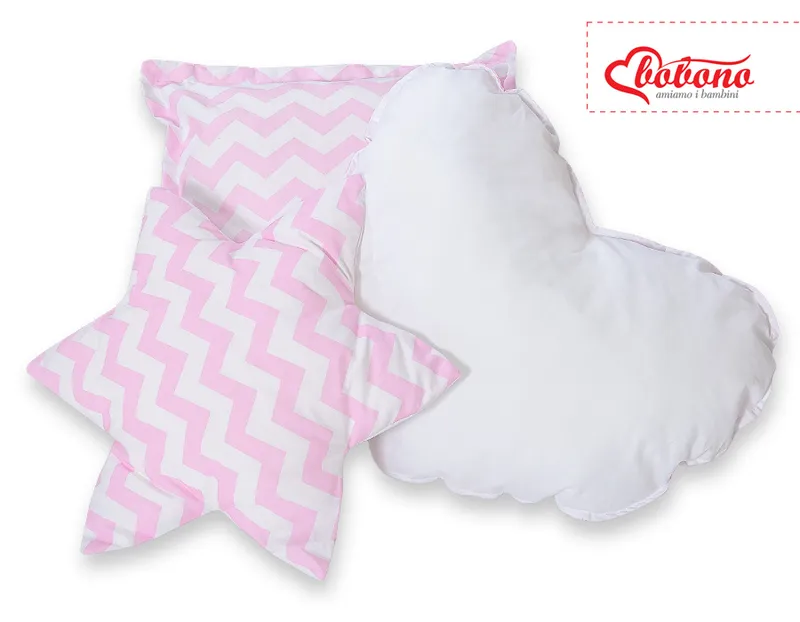 Zestaw Poduszek 3CZ. Chevron TUM-TUM - Różowy