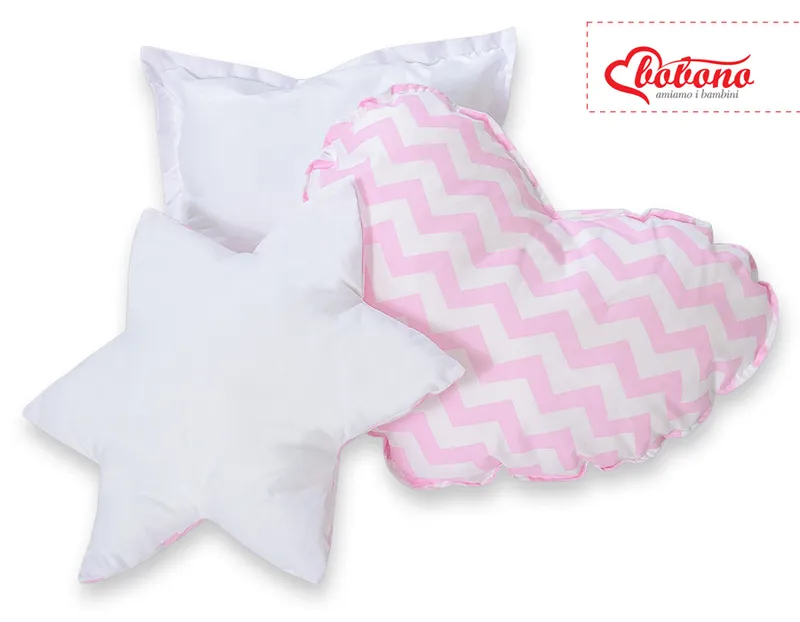Zestaw Poduszek 3CZ. Chevron TUM-TUM - Różowy