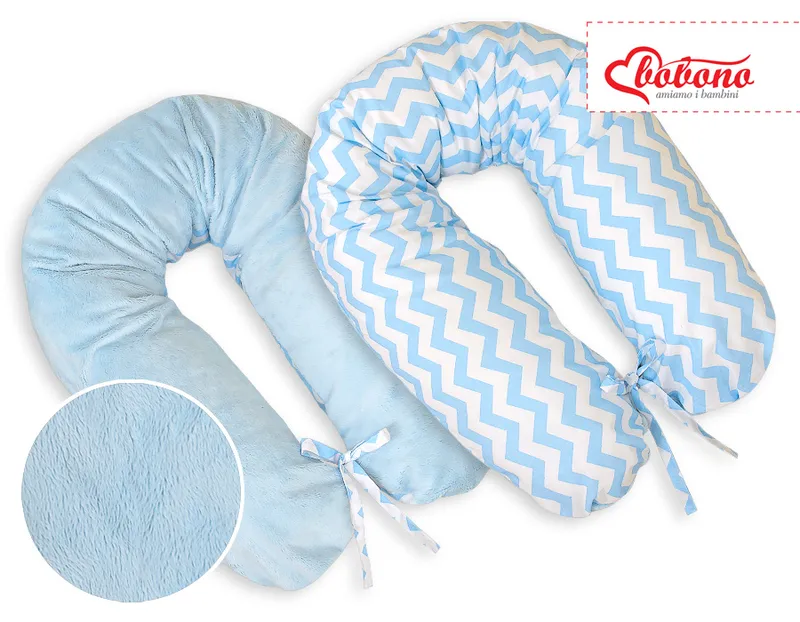 Poduszka Ciążowa Dwustronna Longer- Simple Chevron TUM-TUM - Niebieski