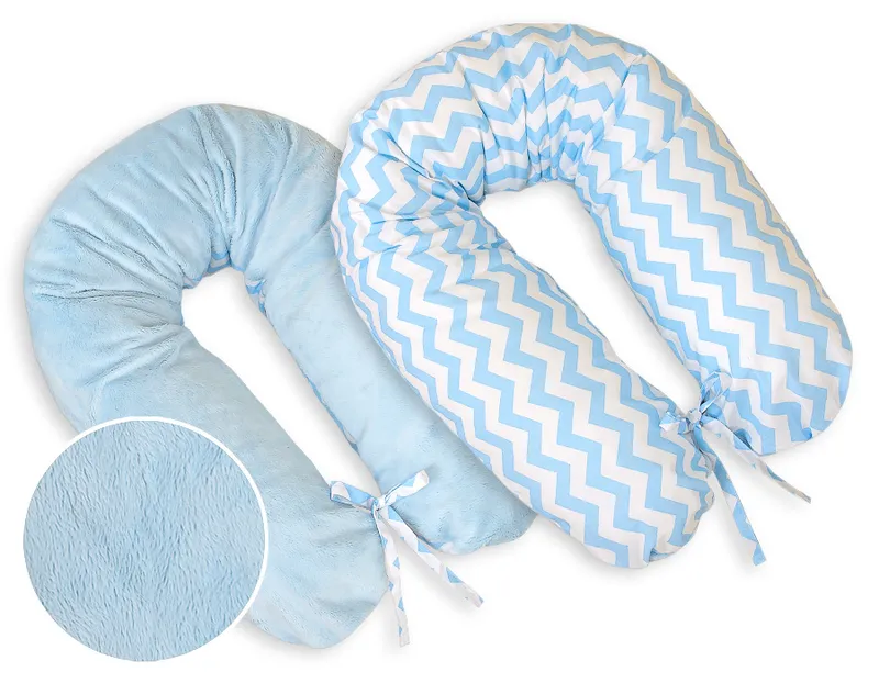 Poduszka Ciążowa Dwustronna Longer- Simple Chevron TUM-TUM - Niebieski