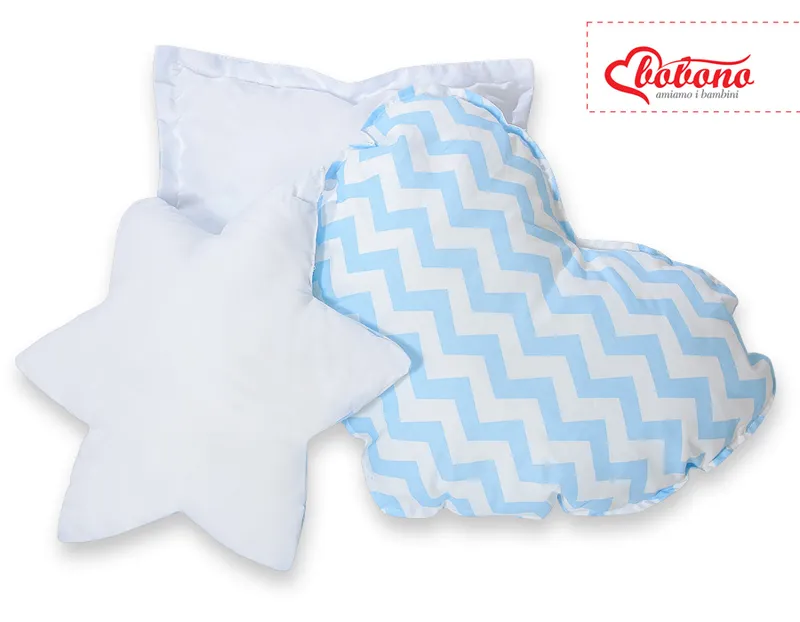 Zestaw Poduszek 3CZ. Chevron TUM-TUM - Niebieski