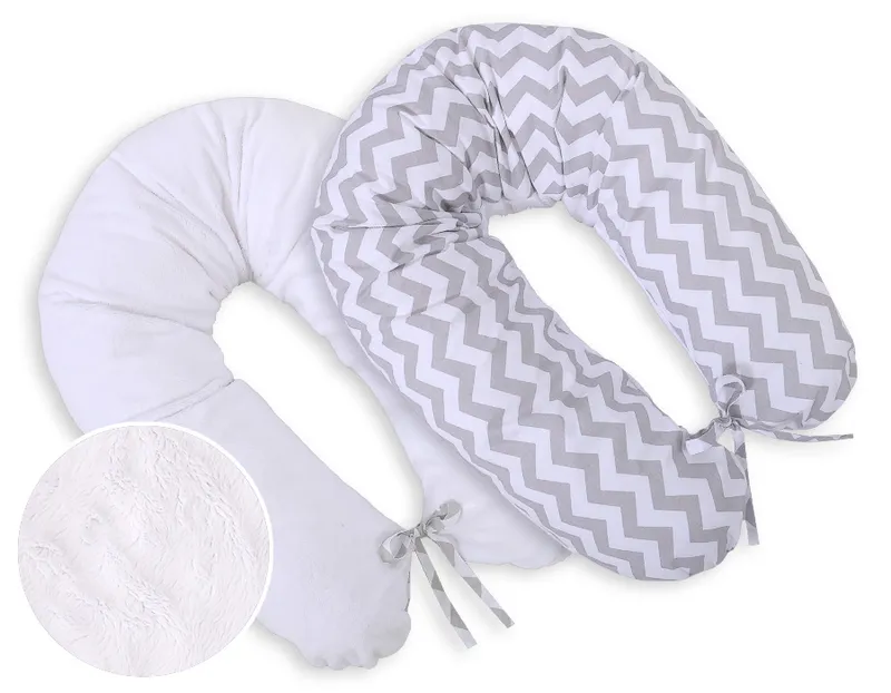 Poduszka Ciążowa Dwustronna Longer- Simple Chevron TUM-TUM - Szary