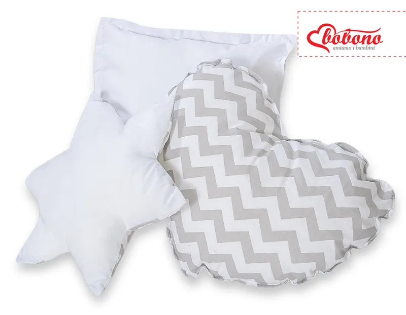 Zestaw Poduszek 3CZ. Chevron TUM-TUM - Szary