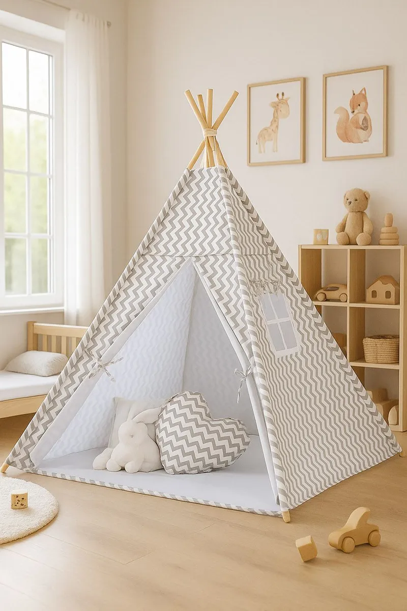 Namiot Dla Dzieci Tipi Mata Poduszki Zawieszki Pióra Chevron TUM-TUM