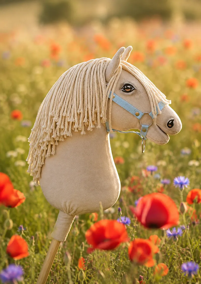 Hobby Horse Duży Koń Na Kiju Premium Cremello TUM-TUM
