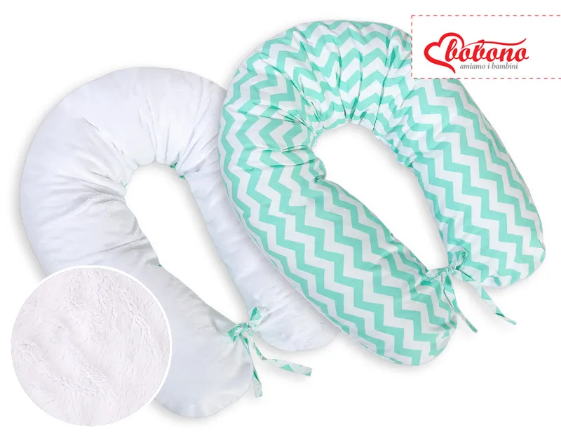 Poduszka Ciążowa Dwustronna Longer- Chevron TUM-TUM - Miętowy