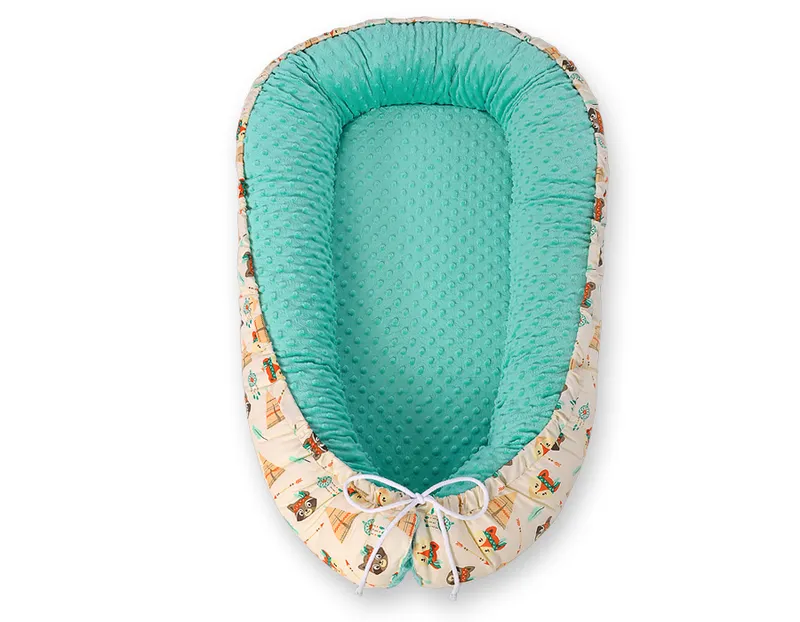 Kokon Niemowlęcy Dwustronny Kojec Otulacz Premium Minky Misie TUM-TUM