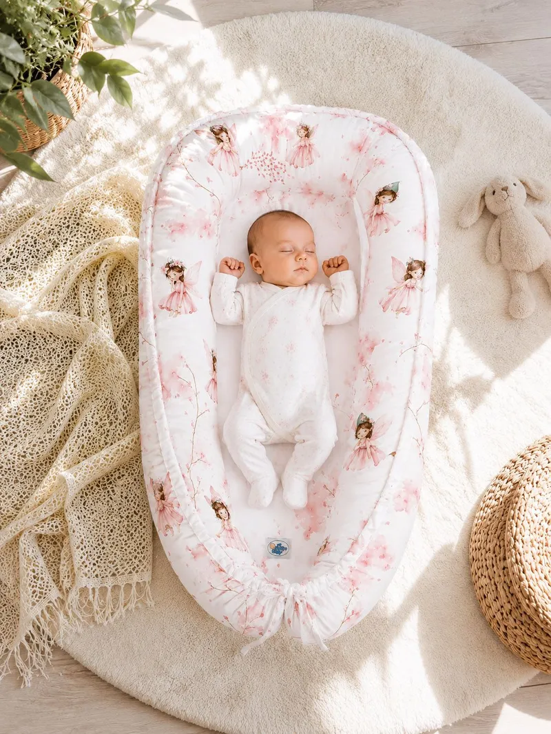 Kokon Niemowlęcy Dwustronny Kojec Otulacz Premium Blossom TUM-TUM