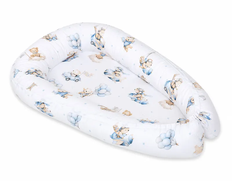 Kokon Niemowlęcy Dwustronny Kojec Otulacz Premium Blue Sky Bears TUM-TUM