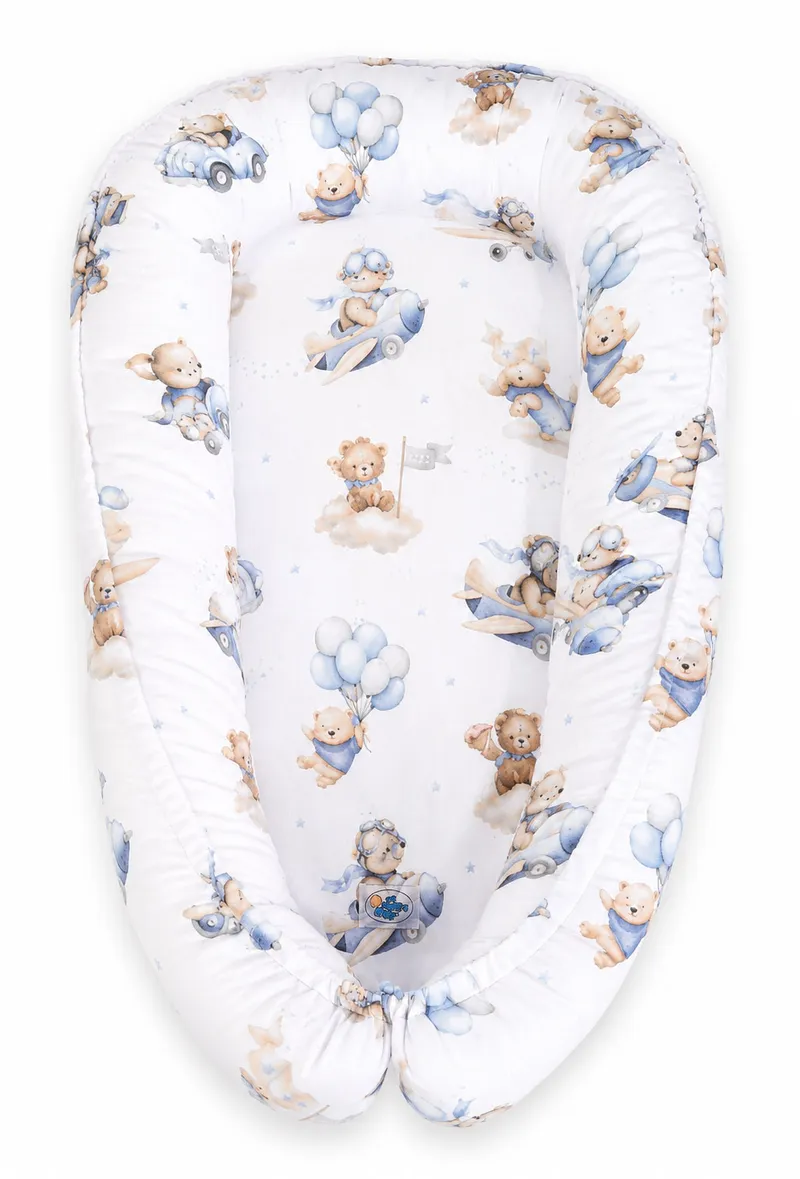 Kokon Niemowlęcy Dwustronny Kojec Otulacz Premium Blue Sky Bears TUM-TUM
