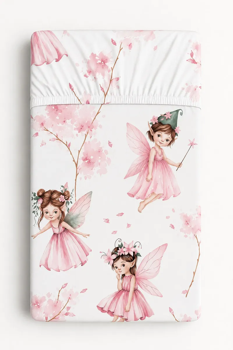 Prześcieradło Bawełniane Gumką Do Łóżeczka 120x60 cm Blossom TUM-TUM