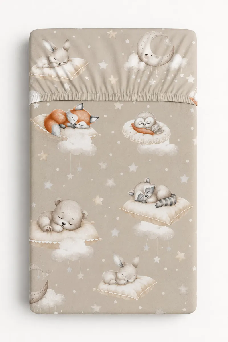 Prześcieradło Bawełniane Gumką Do Łóżeczka 120x60 cm Twinkle TUM-TUM