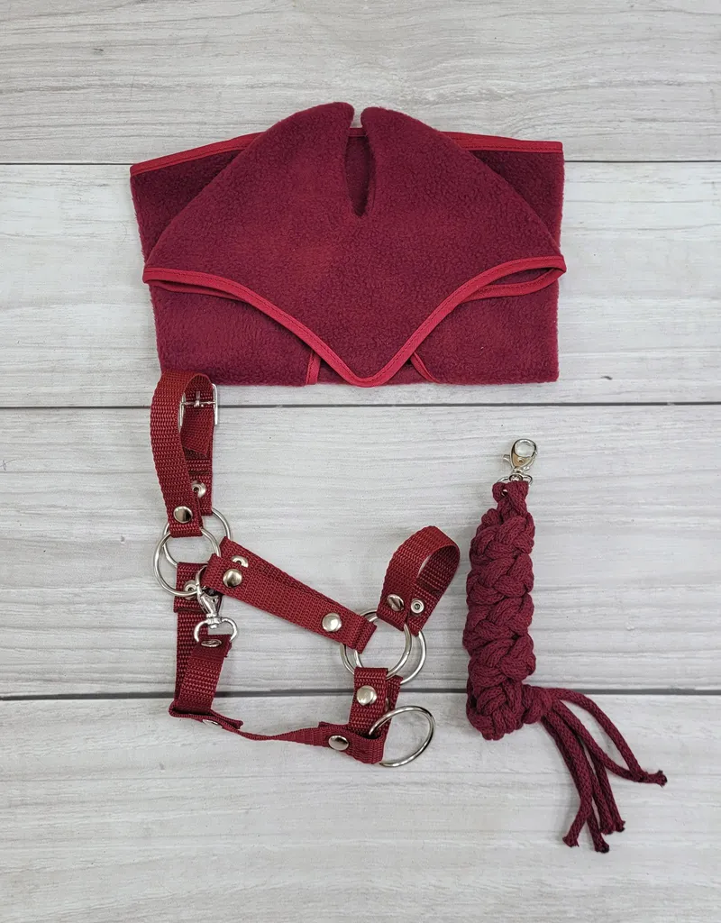 Kantar Regulowany Dla Konia Hobby Horse TUM-TUM - Bordowy