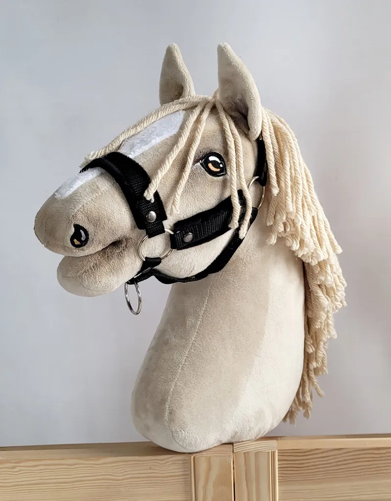 Kantar Regulowany Dla Konia Hobby Horse Czarnym Futerkiem TUM-TUM - Czarny