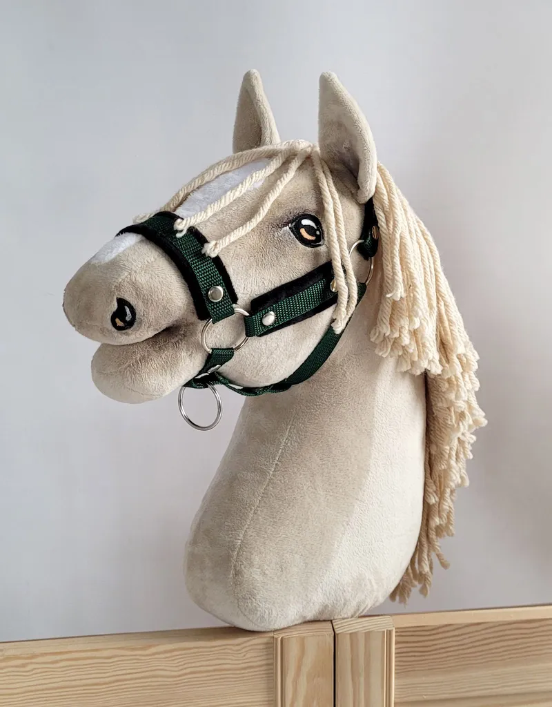 Kantar Regulowany Dla Konia Hobby Horse Butelkowa Zieleń Czarnym TUM-TUM