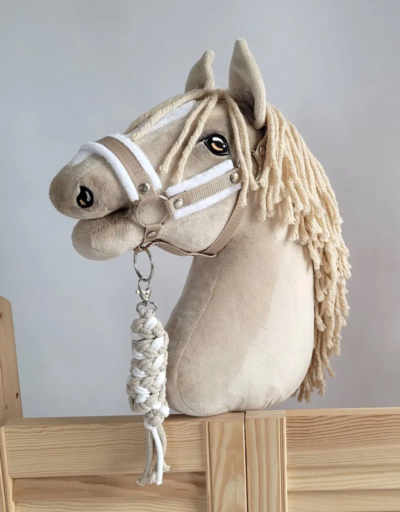 Uwiąz Dla Konia Hobby Horse Pleciony Ze Sznurka TUM-TUM - Biało-Beżowy
