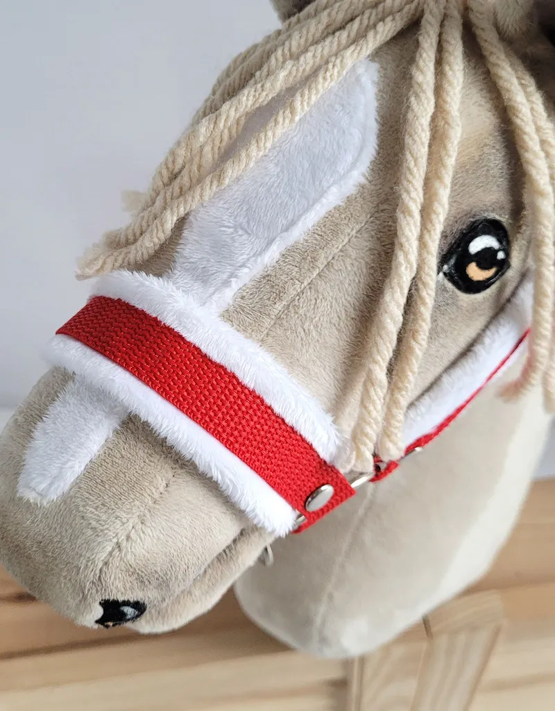 Zestaw Do Hobby Horse: Kantar Białym Futerkiem Uwiąz Ze Sznurka TUM-TUM