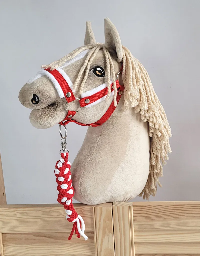 Zestaw Do Hobby Horse: Kantar Białym Futerkiem Uwiąz Ze Sznurka TUM-TUM