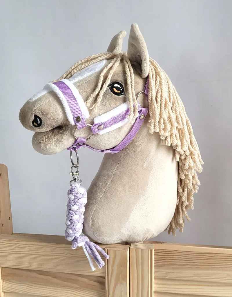 Uwiąz Dla Konia Hobby Horse Pleciony Ze Sznurka TUM-TUM - Biało-Fioletowy