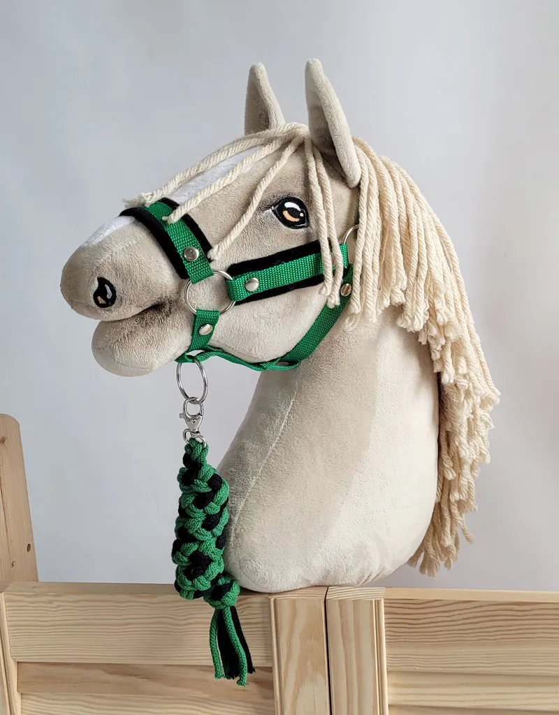 Zestaw Do Hobby Horse: Kantar Czarnym Futerkiem Uwiąz Ze Sznurka TUM-TUM