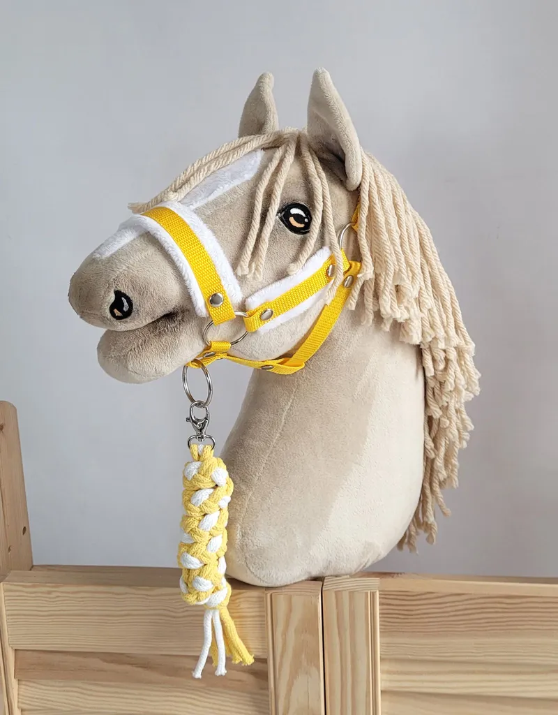 Uwiąz Dla Konia Hobby Horse Pleciony Ze Sznurka TUM-TUM - Biało-Żółty