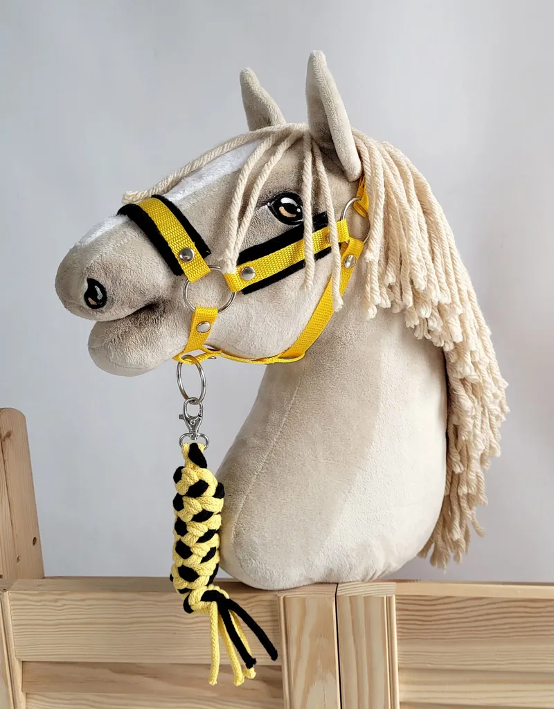 Uwiąz Dla Konia Hobby Horse Pleciony Ze Sznurka TUM-TUM - Czarno-Żółty