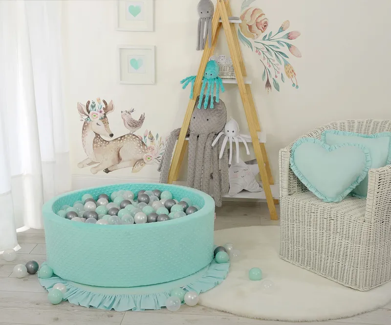 Suchy Basen Minky H-30 cm Piłkami 200SZT.- TUM-TUM - Miętowy