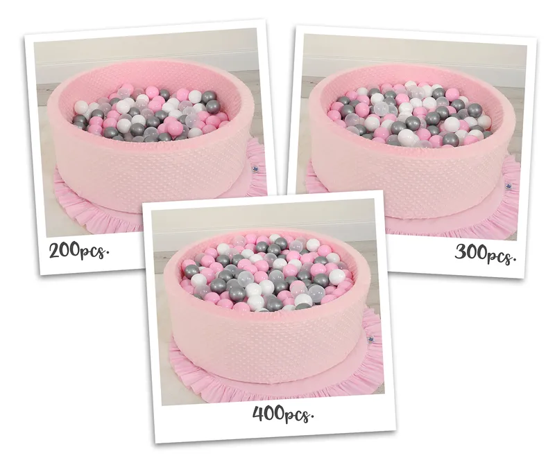 Suchy Basen Minky H-30 cm Piłkami 300szt. TUM-TUM - Różowy