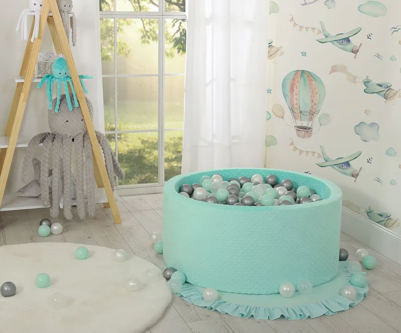 Suchy Basen Minky H-40 cm Piłkami 200SZT.- TUM-TUM - Miętowy