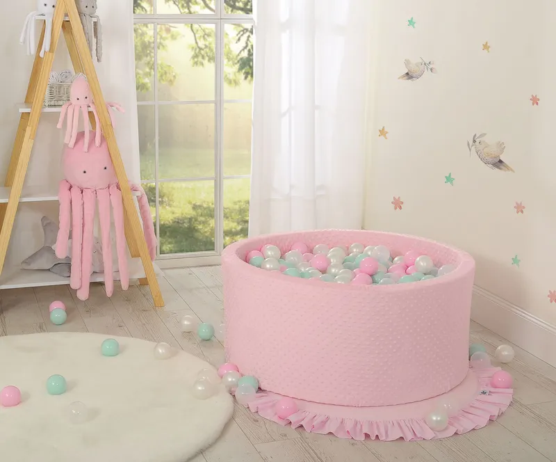 Suchy Basen Minky H-40 cm Piłkami 200SZT.- TUM-TUM - Różowy