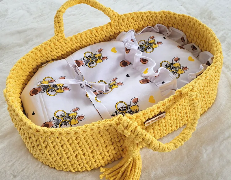 Becik Dla Lalek Otulacz Wiązany Zebra TUM-TUM - Żółta