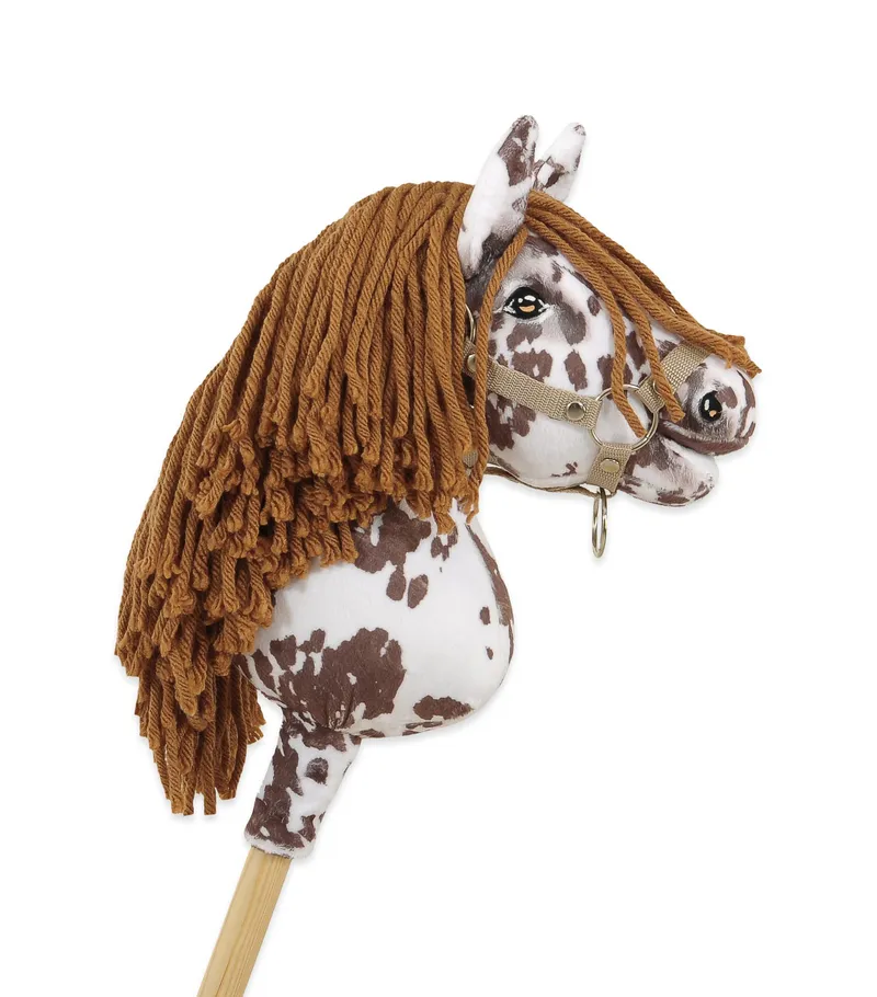 Hobby Horse Mały Koń Na Kiju Premium Tarantowaty TUM-TUM - Biało-Brązowy