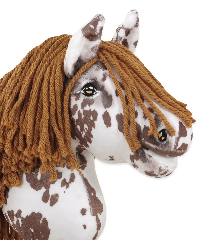 Hobby Horse Mały Koń Na Kiju Premium Tarantowaty TUM-TUM - Biało-Brązowy