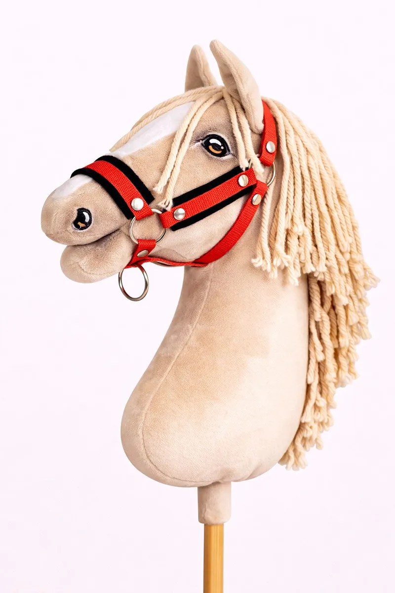 Kantar Regulowany Dla Konia Hobby Horse Czarnym TUM-TUM - Czerwony