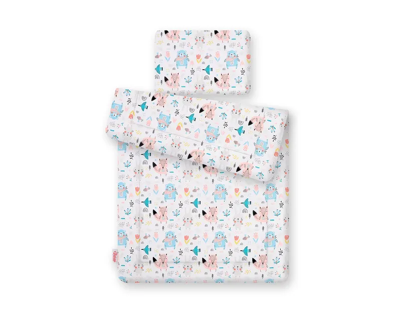 Komplet Pościeli Dla Niemowląt Wypełnieniem 2-CZ 75x100cm Misie TUM-TUM