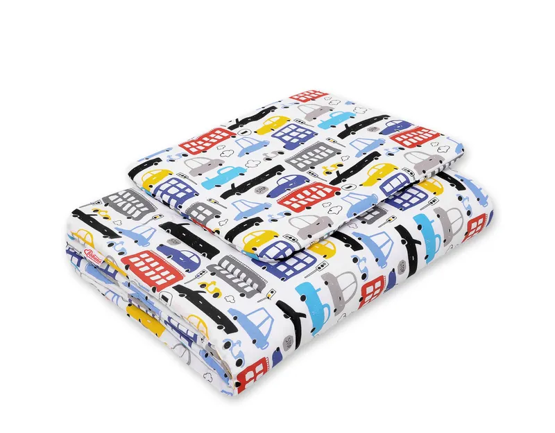 Komplet Pościeli Dla Niemowląt Wypełnieniem 2-CZ 75x100cm Autka TUM-TUM