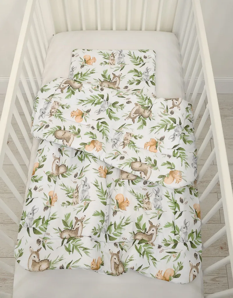 Komplet Pościeli Dla Niemowląt Wypełnieniem 2-CZ 75x100cm Green TUM-TUM