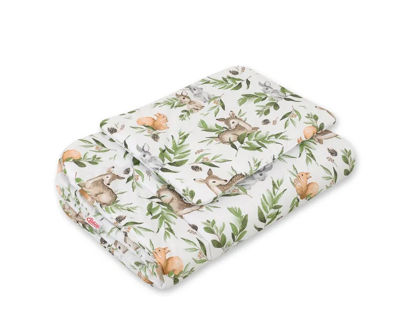 Komplet Pościeli Dla Niemowląt Wypełnieniem 2-CZ 75x100cm Green TUM-TUM