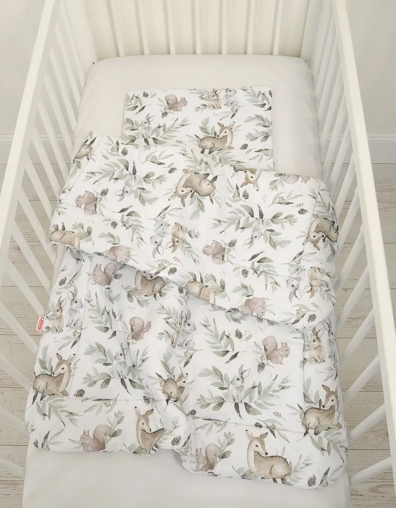 Komplet Pościeli Dla Niemowląt Wypełnieniem 2-CZ 75x100cm Olive TUM-TUM