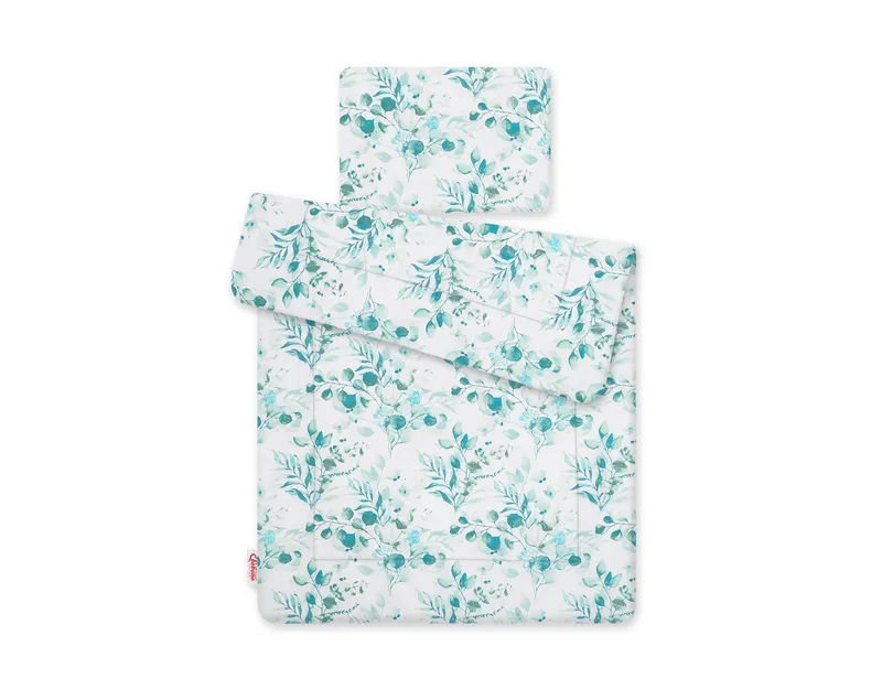Komplet Pościeli Dla Niemowląt Wypełnieniem 2-CZ 75x100cm Mint TUM-TUM