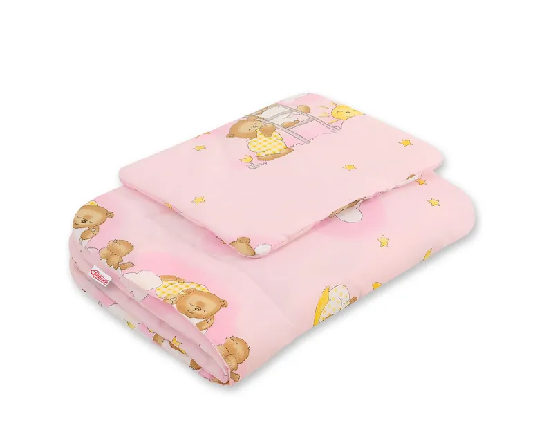 Komplet Pościeli Dla Niemowląt Wypełnieniem 2-CZ 75x100cm Misie TUM-TUM