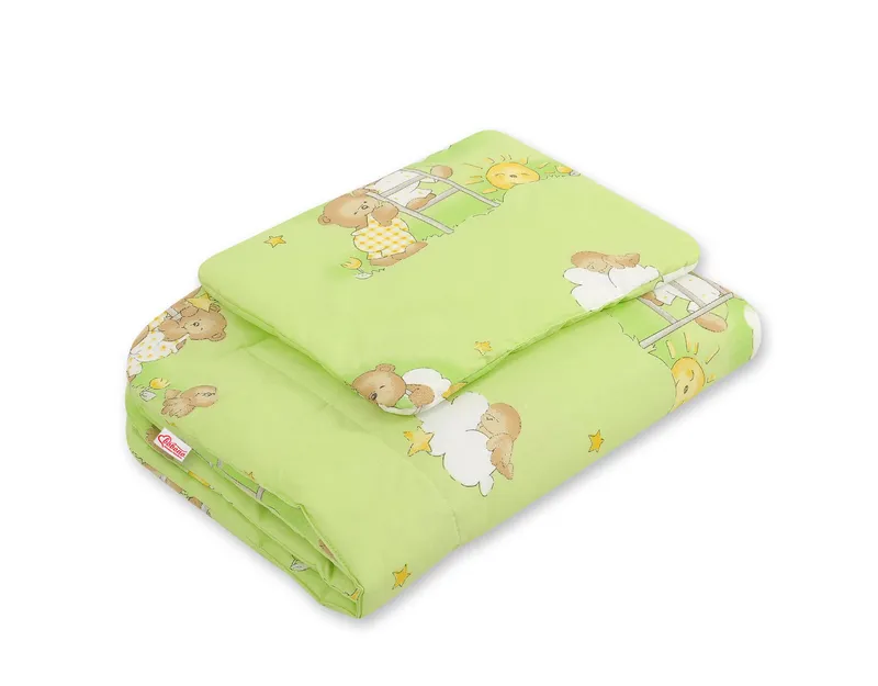 Komplet Pościeli Dla Niemowląt Wypełnieniem 2-CZ 75x100cm Misie TUM-TUM