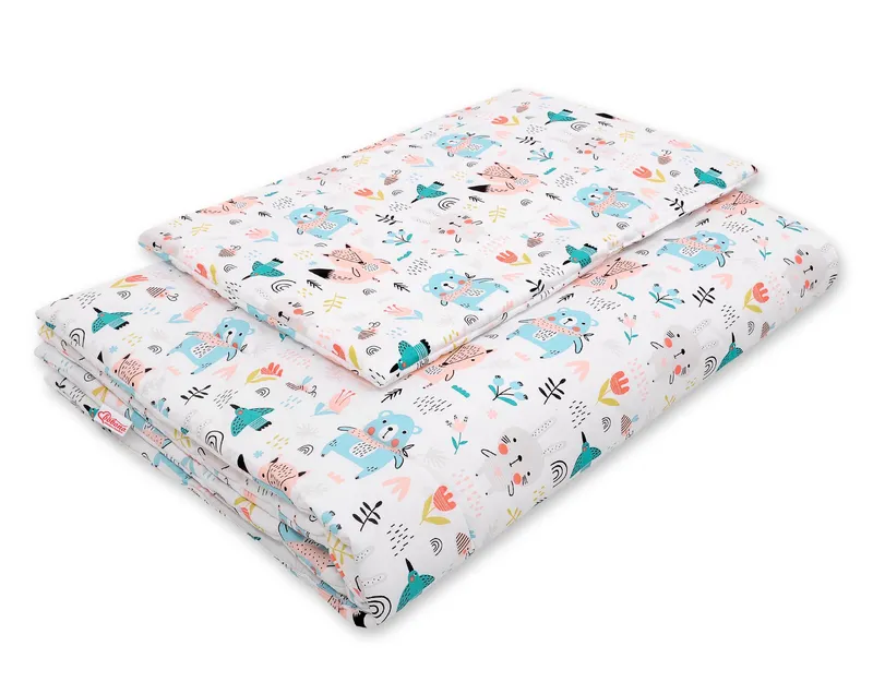 Komplet Pościeli Dla Dzieci Wypełnieniem 135x100 cm Misie TUM-TUM