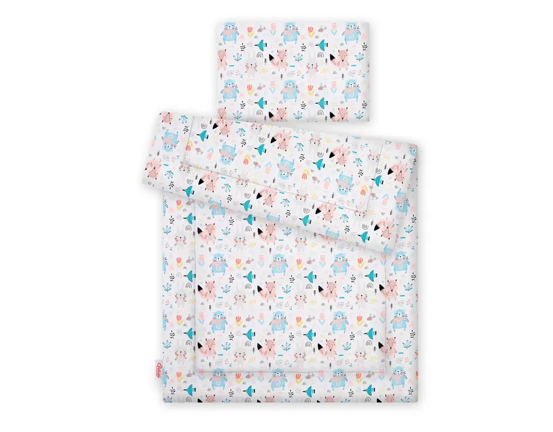 Komplet Pościeli Dla Dzieci Wypełnieniem 135x100 cm Misie TUM-TUM
