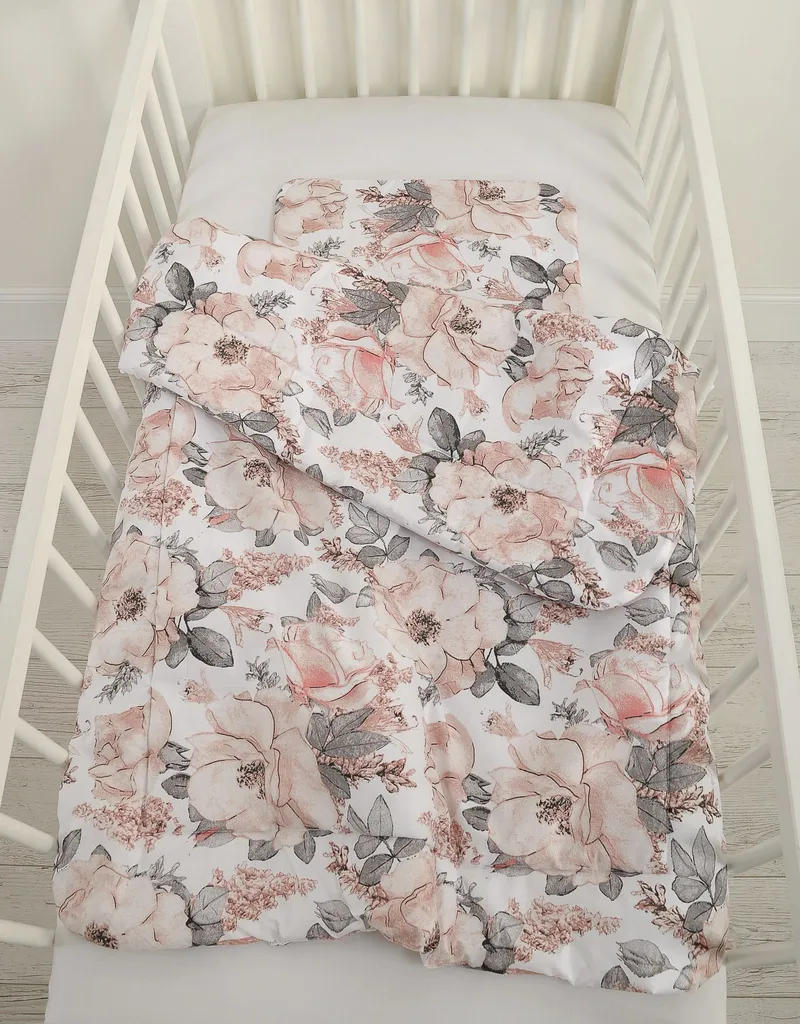 Komplet Pościeli Dla Dzieci Wypełnieniem 135x100 cm Róże Sepia TUM-TUM